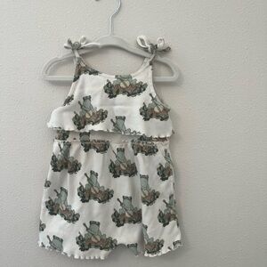 Adorable Frog Print Romper